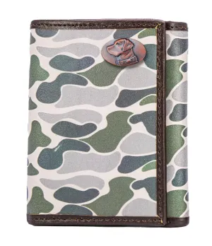 Lab Men's Trifold Old School Camo Leather Wallet.