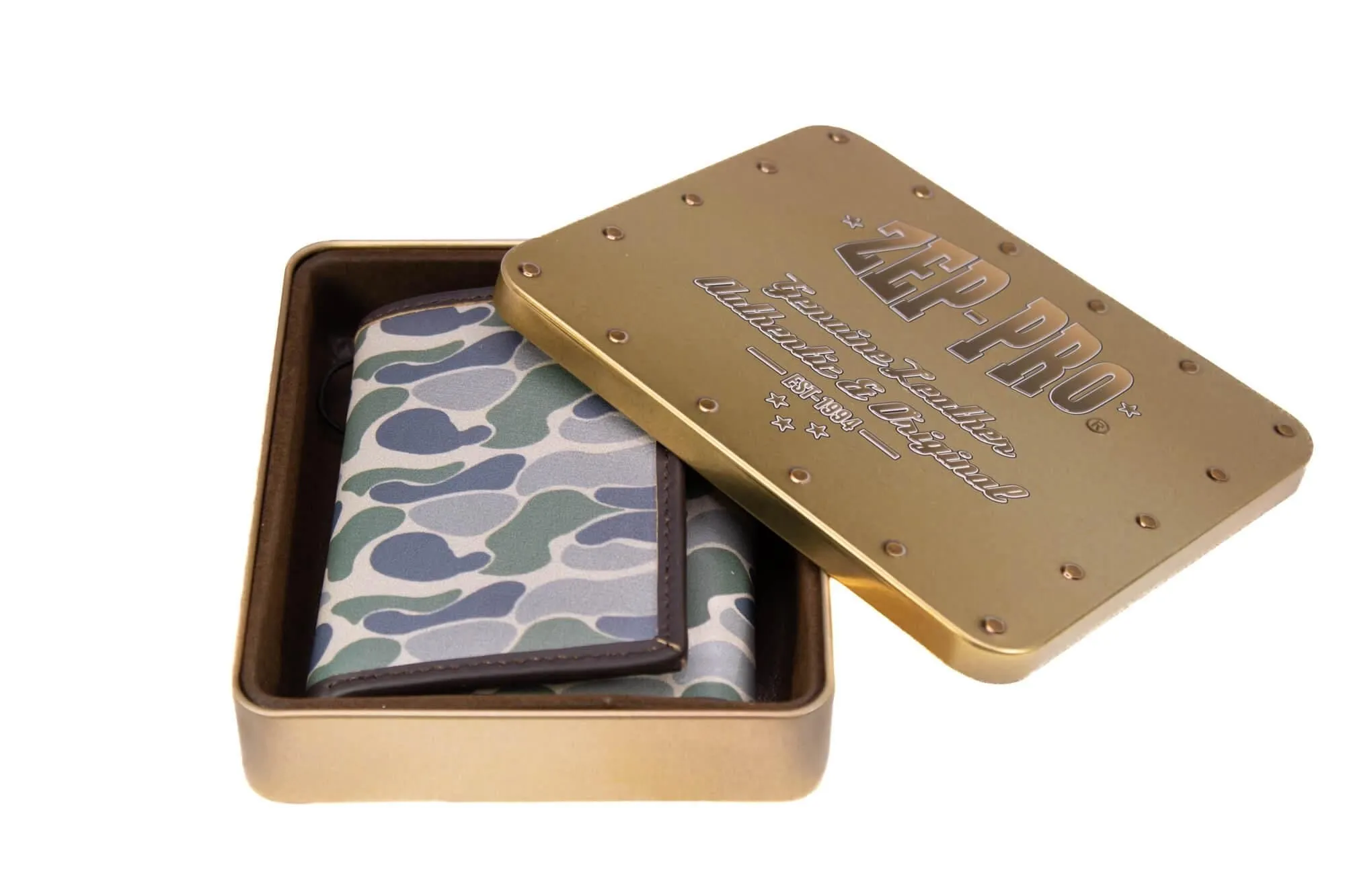 Lab Men's Trifold Old School Camo Leather Wallet.
