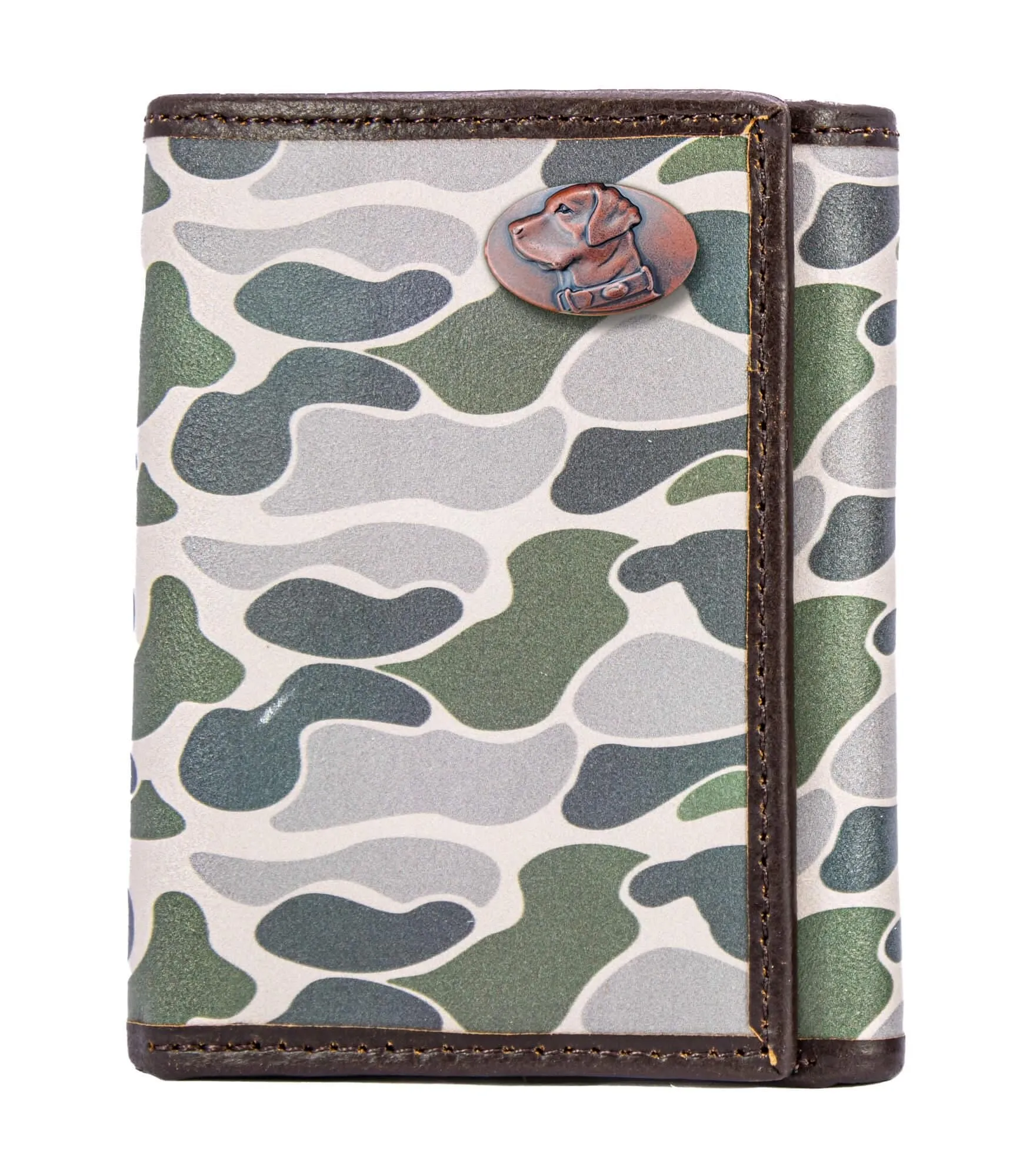 Lab Men's Trifold Old School Camo Leather Wallet.