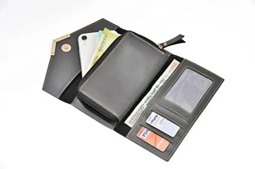 Ladies 4 Pc Combo (Lady Wallet 1.0, Passport, Eyewear, Keychain) (Grey)