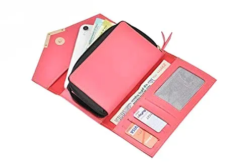 Ladies 4 Pc Combo (Lady Wallet 1.0, Passport, Eyewear, Keychain)  (Pink)