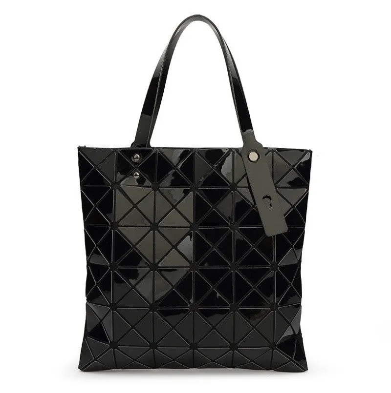 Ladies Folded Geometric Plaid Bag Women Fashion Casual Tote Top-handle Bag Shoulder Bags Bao Bao Pearl BaoBao Bolsas Handbags