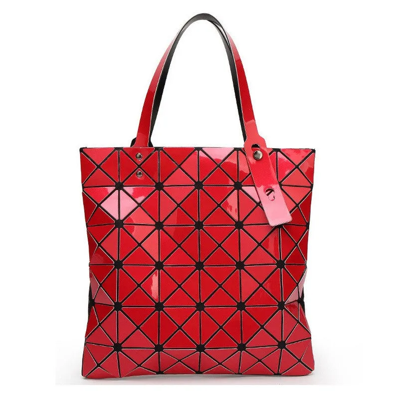 Ladies Folded Geometric Plaid Bag Women Fashion Casual Tote Top-handle Bag Shoulder Bags Bao Bao Pearl BaoBao Bolsas Handbags