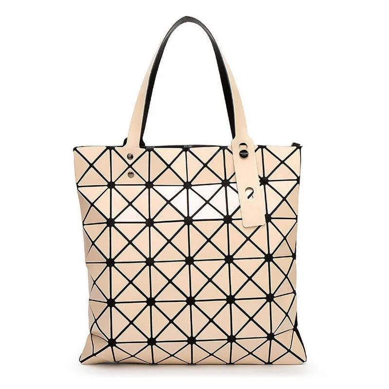 Ladies Folded Geometric Plaid Bag Women Fashion Casual Tote Top-handle Bag Shoulder Bags Bao Bao Pearl BaoBao Bolsas Handbags