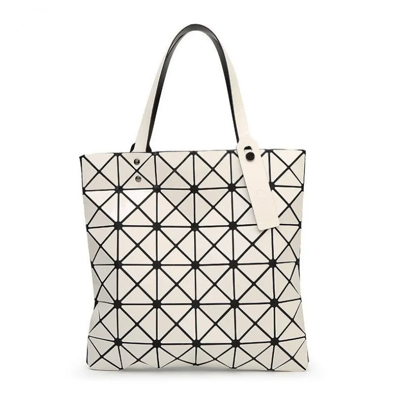 Ladies Folded Geometric Plaid Bag Women Fashion Casual Tote Top-handle Bag Shoulder Bags Bao Bao Pearl BaoBao Bolsas Handbags