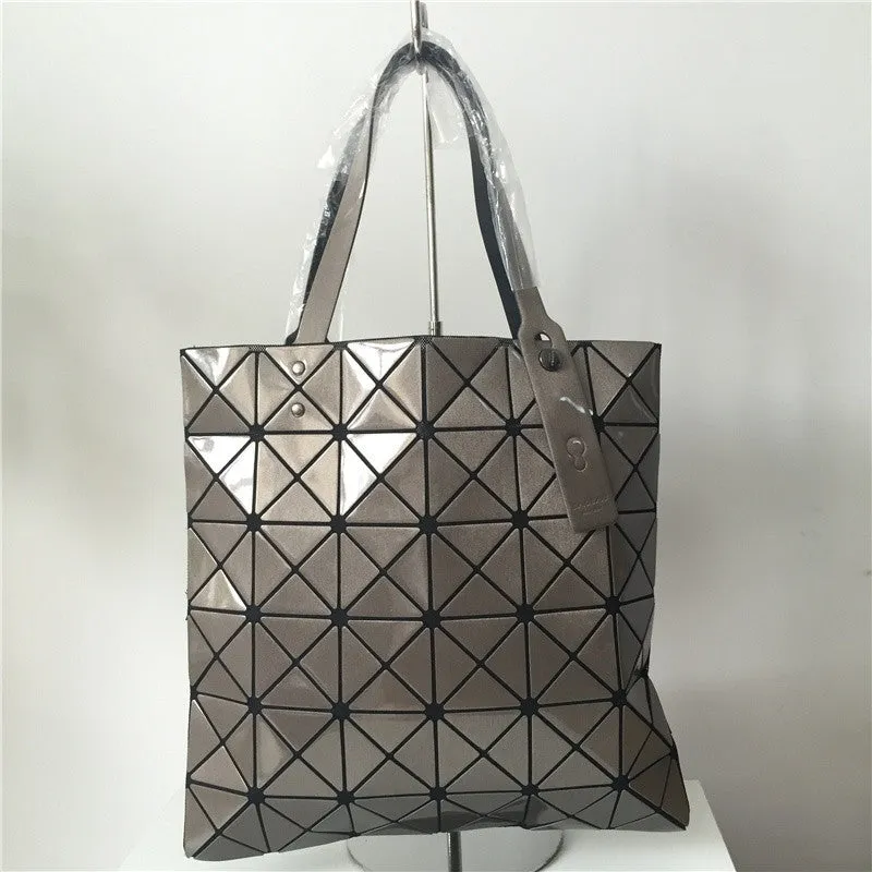 Ladies Folded Geometric Plaid Bag Women Fashion Casual Tote Top-handle Bag Shoulder Bags Bao Bao Pearl BaoBao Bolsas Handbags