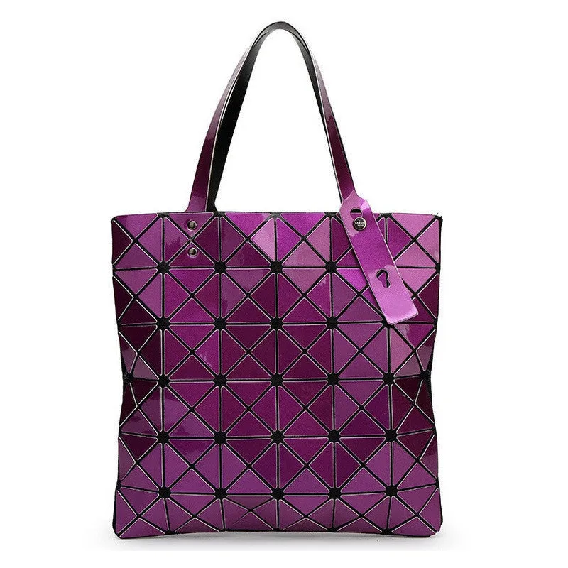 Ladies Folded Geometric Plaid Bag Women Fashion Casual Tote Top-handle Bag Shoulder Bags Bao Bao Pearl BaoBao Bolsas Handbags