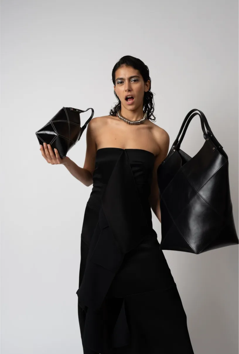 Large Fiona Tote in Shiny Calf