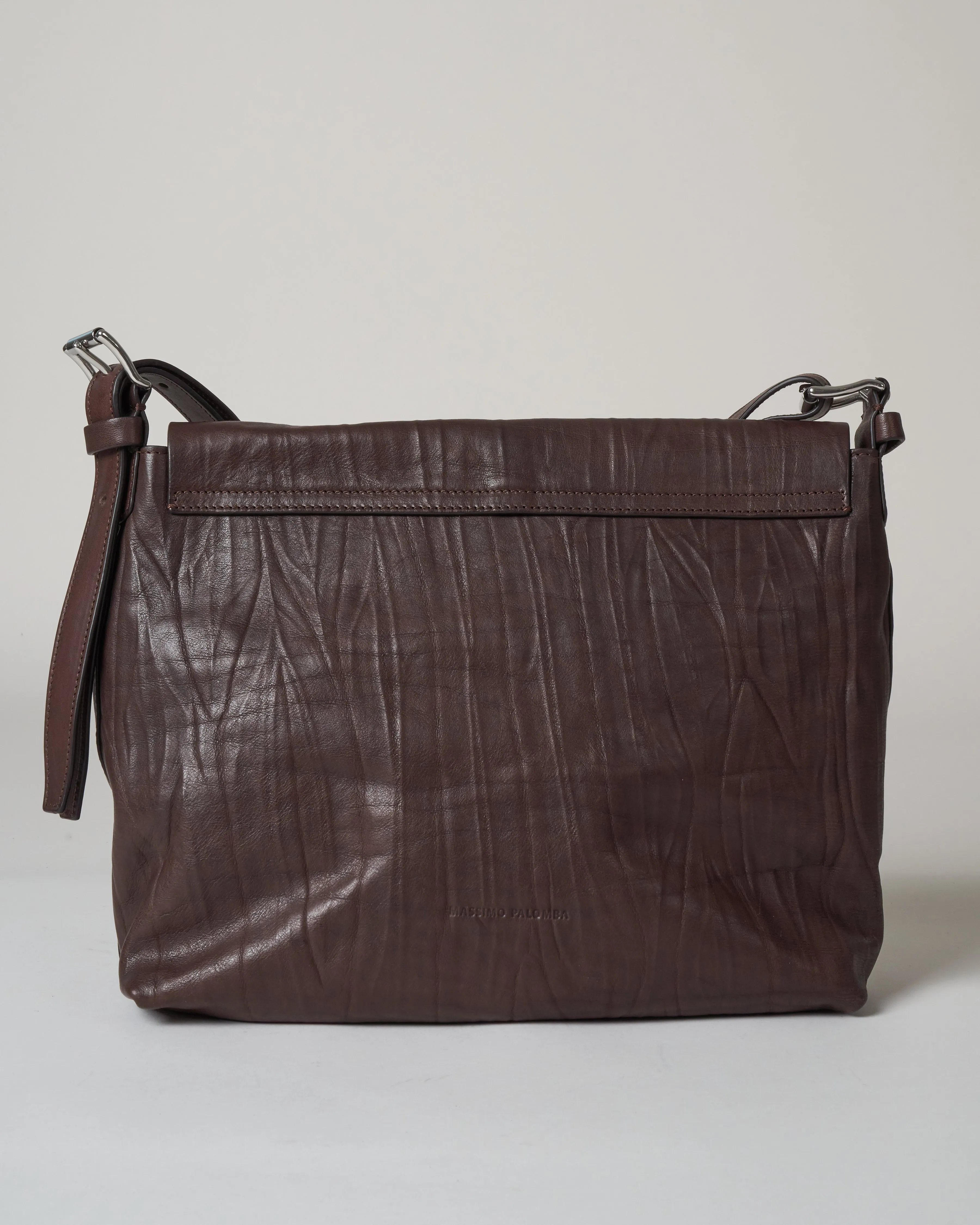 large fold-over crossbody - ebano
