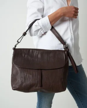 large fold-over crossbody - ebano