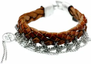 Leather & Silver Bracelet