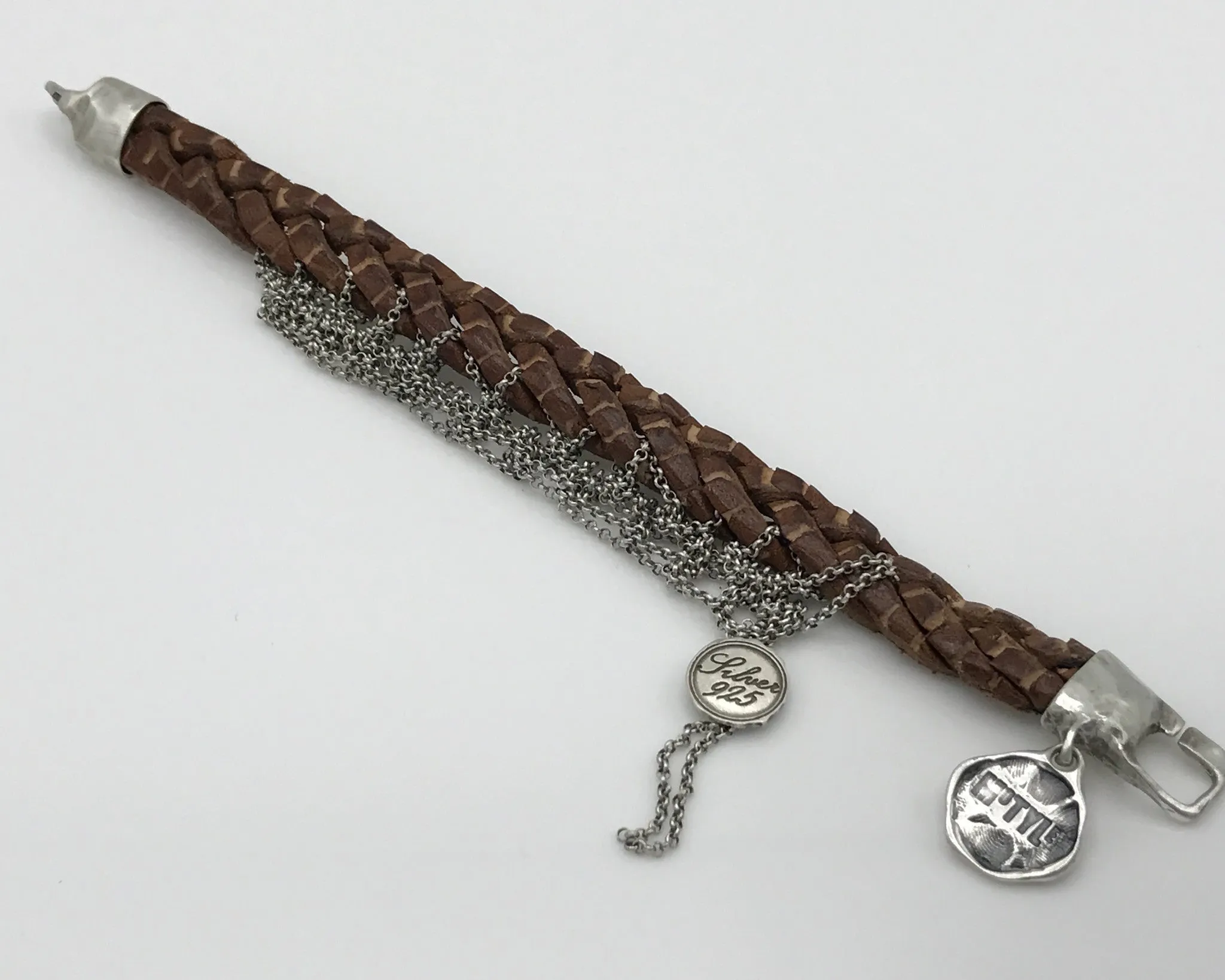 Leather & Silver Bracelet