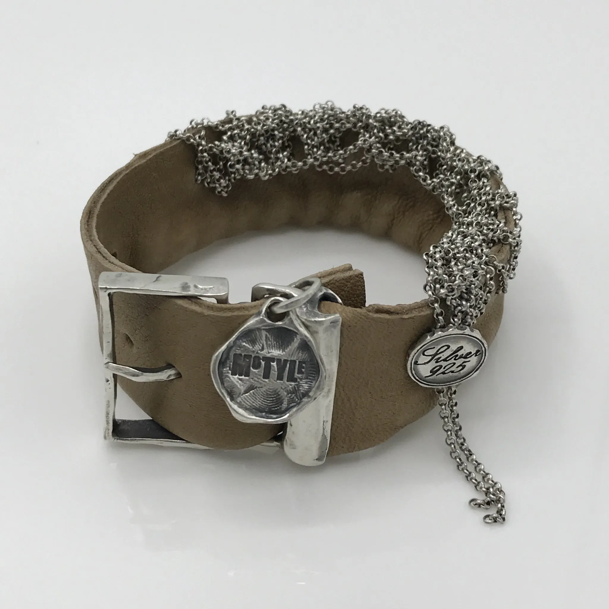 Leather & Silver Bracelet