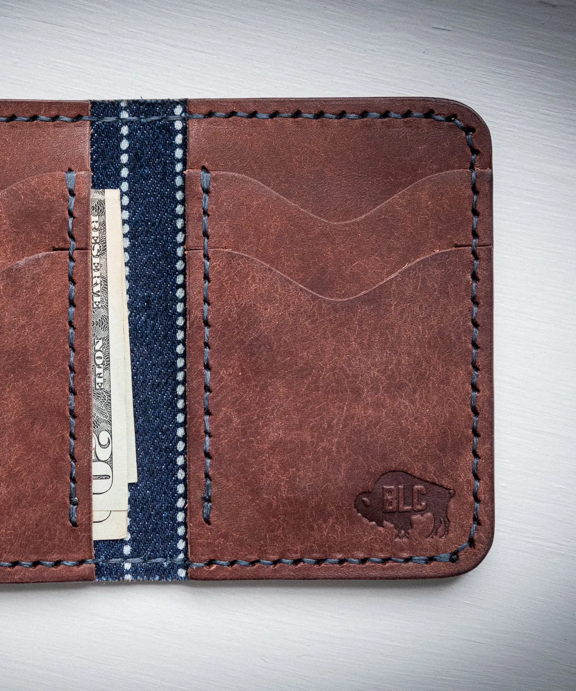 Leather & Wabash Denim  Wallet