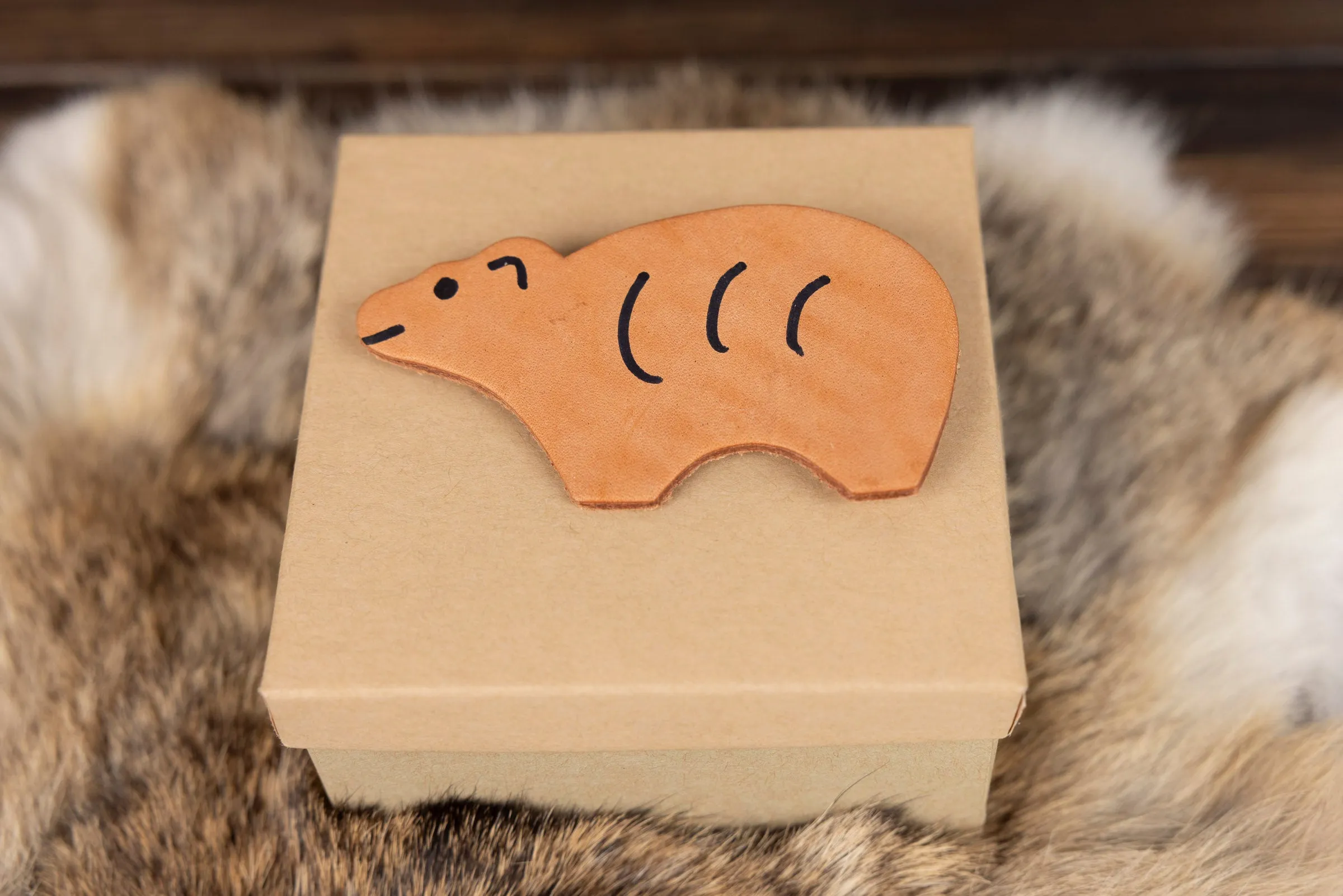 Leather Bear Pins