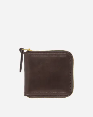 Leather Bi-Fold Wallet Dark Brown