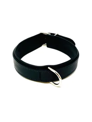 Leather Collar with Centre Vertical D-Ring