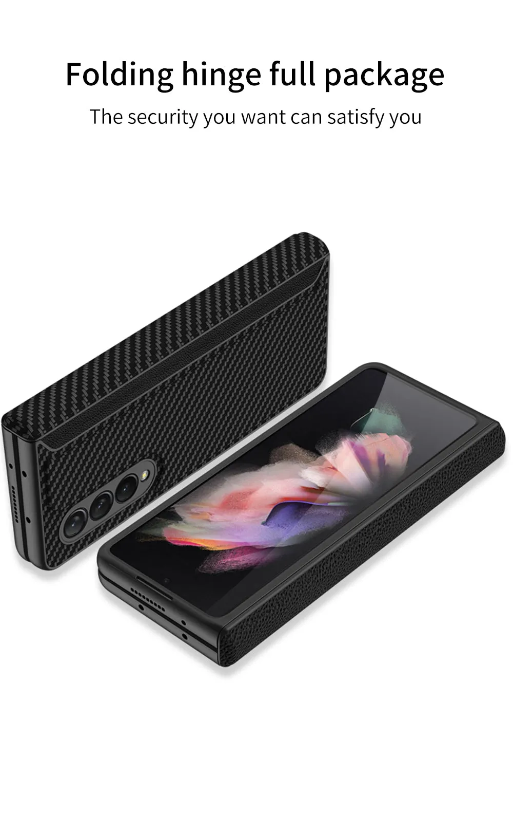 Leather Magnetic Frame Case Cover For Samsung Galaxy Z Fold 3 5G All-Included Hard Phone Cover For Samsung Z Fold3 5G Case