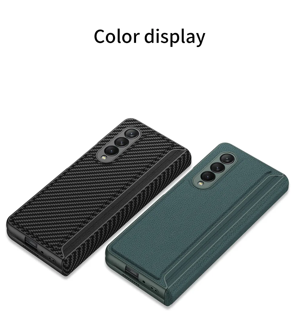 Leather Magnetic Frame Case Cover For Samsung Galaxy Z Fold 3 5G All-Included Hard Phone Cover For Samsung Z Fold3 5G Case