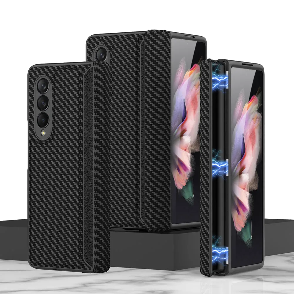 Leather Magnetic Frame Case Cover For Samsung Galaxy Z Fold 3 5G All-Included Hard Phone Cover For Samsung Z Fold3 5G Case
