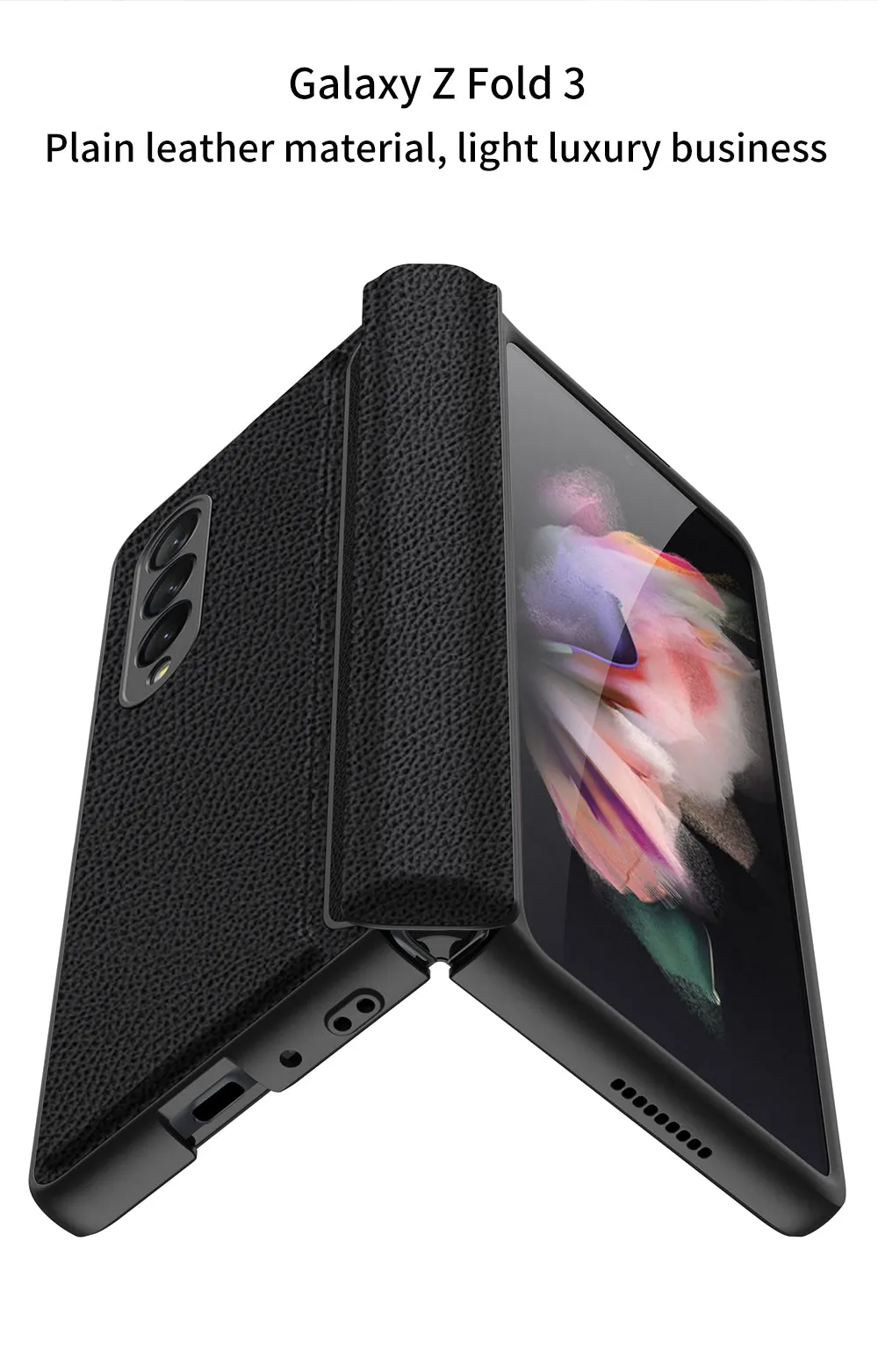 Leather Magnetic Frame Case Cover For Samsung Galaxy Z Fold 3 5G All-Included Hard Phone Cover For Samsung Z Fold3 5G Case