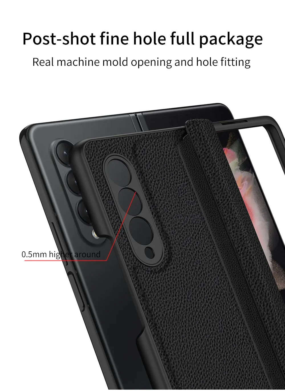 Leather Magnetic Frame Case Cover For Samsung Galaxy Z Fold 3 5G All-Included Hard Phone Cover For Samsung Z Fold3 5G Case