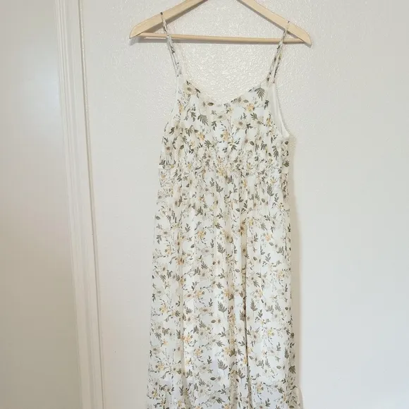 Liberty Love floral sheer maxi skinny strap maternity dress size L