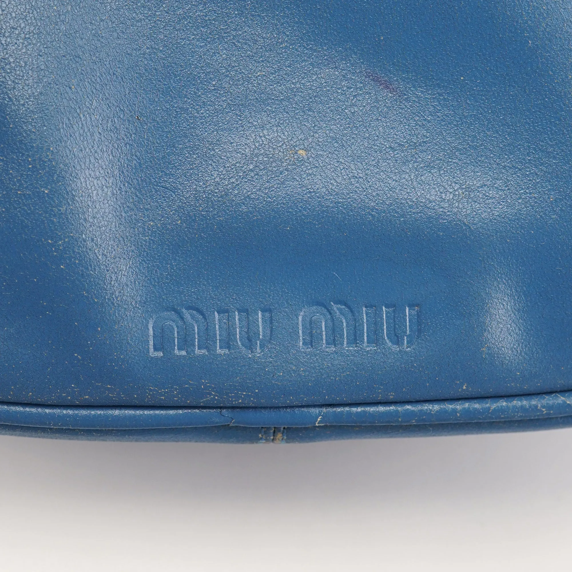 Light Blue Leahter Pocket Handbag