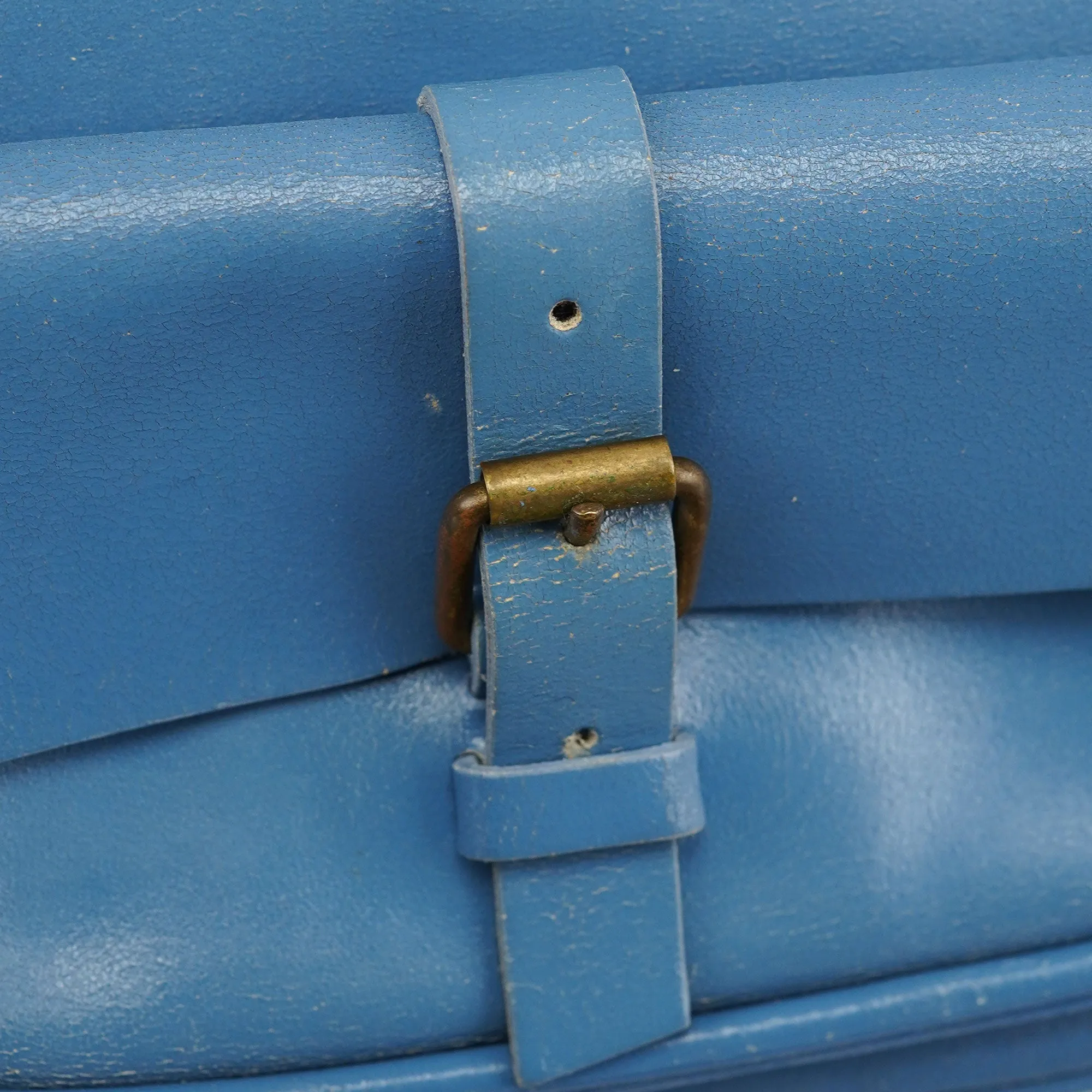 Light Blue Leahter Pocket Handbag