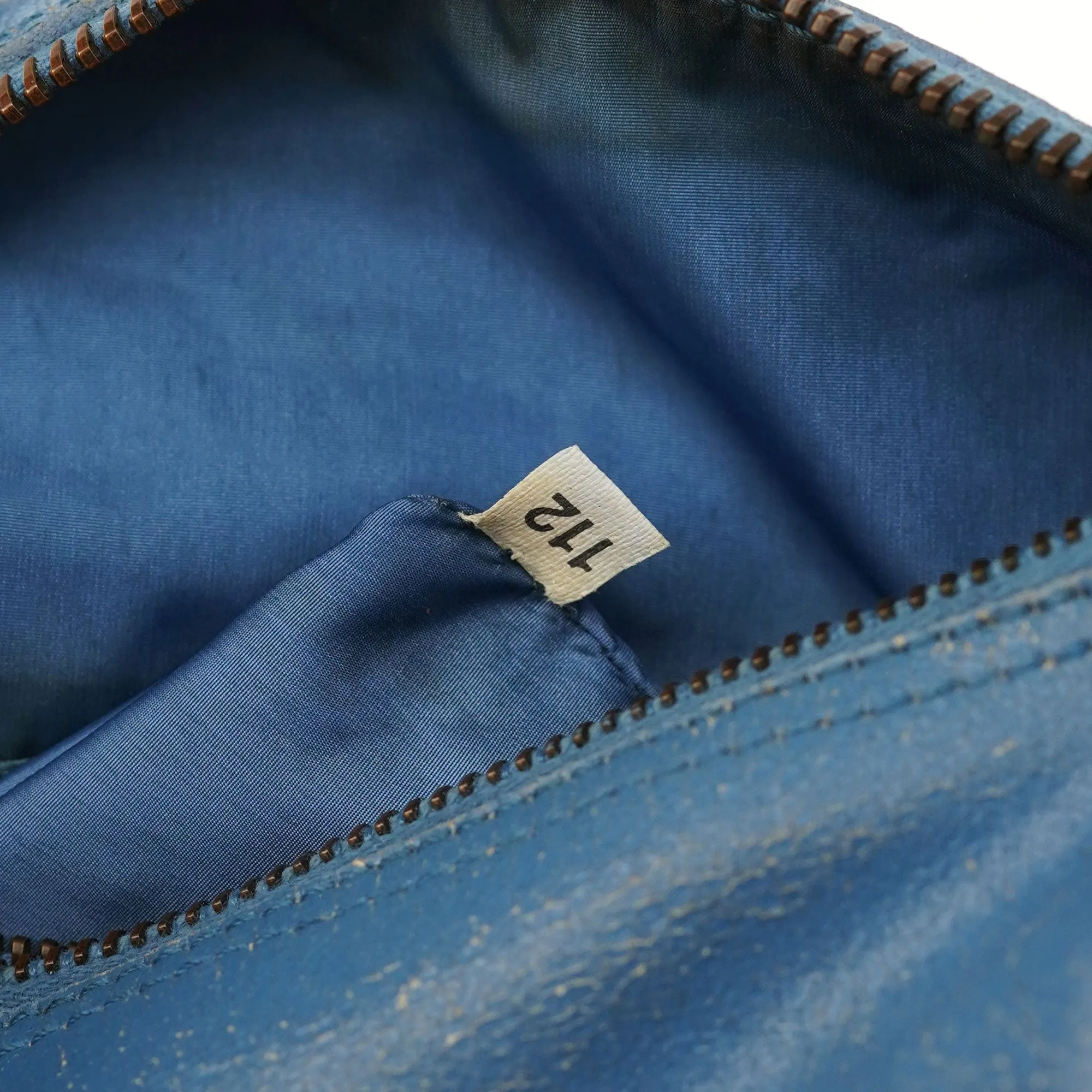 Light Blue Leahter Pocket Handbag