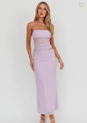 Lilac Mesh Maxi Dress