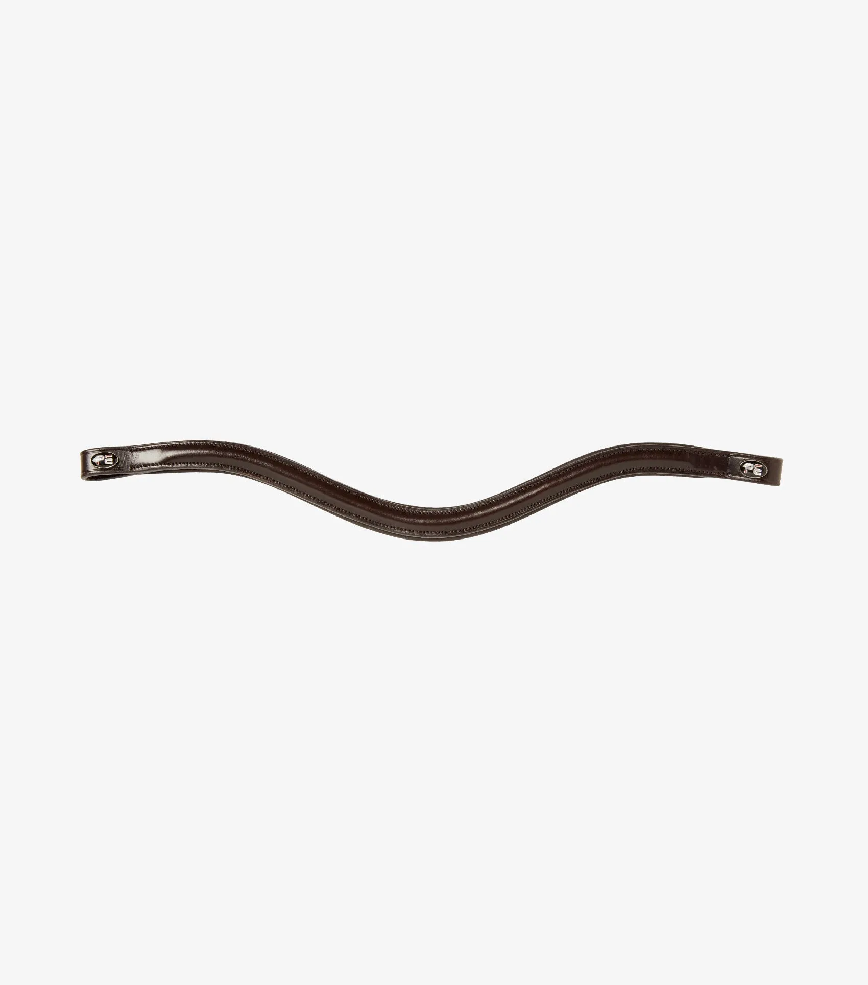 Liscio Plain Shaped Leather Browband Brown