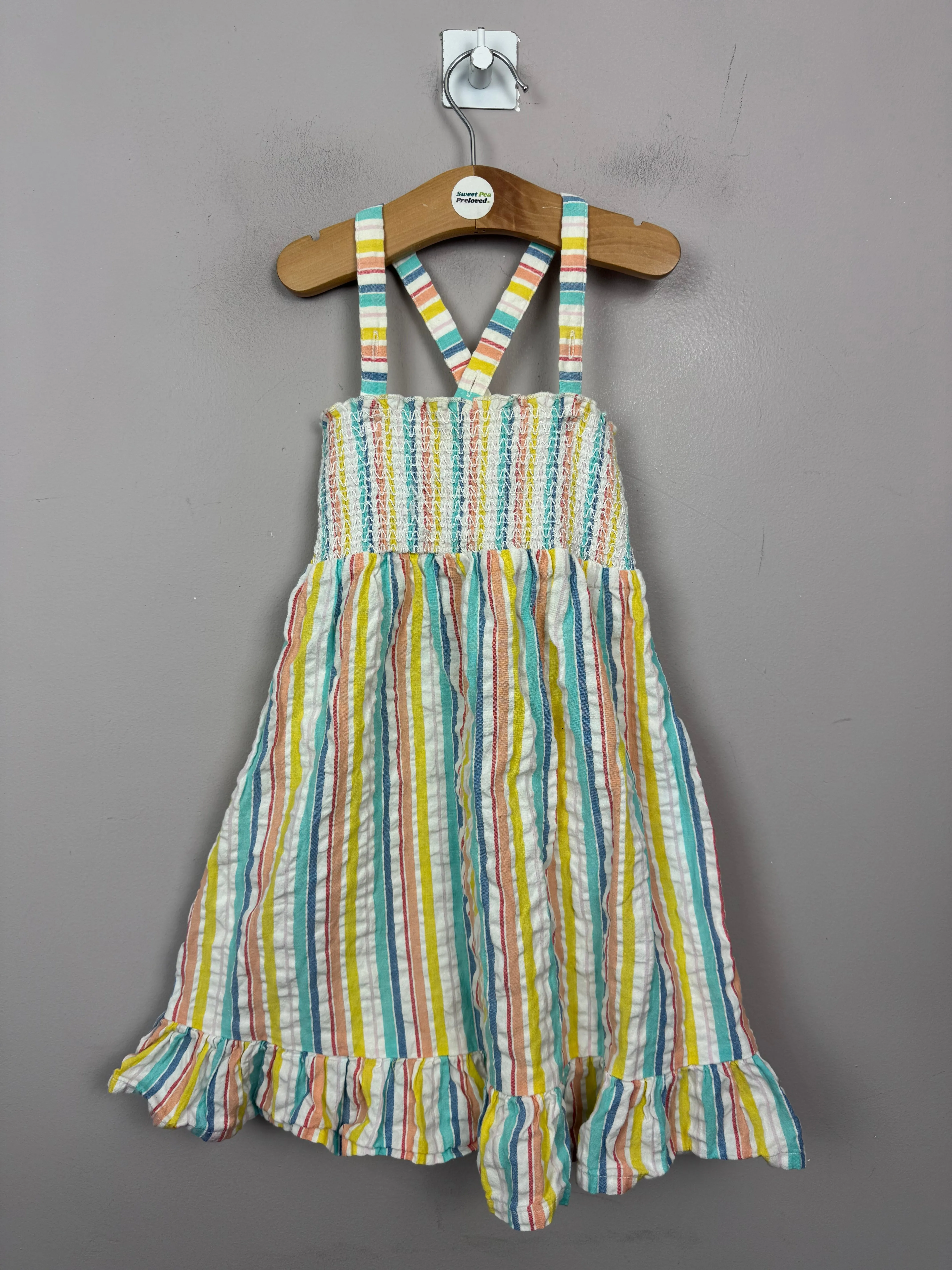 Little Bird Seersucker stripe dress 3-4y