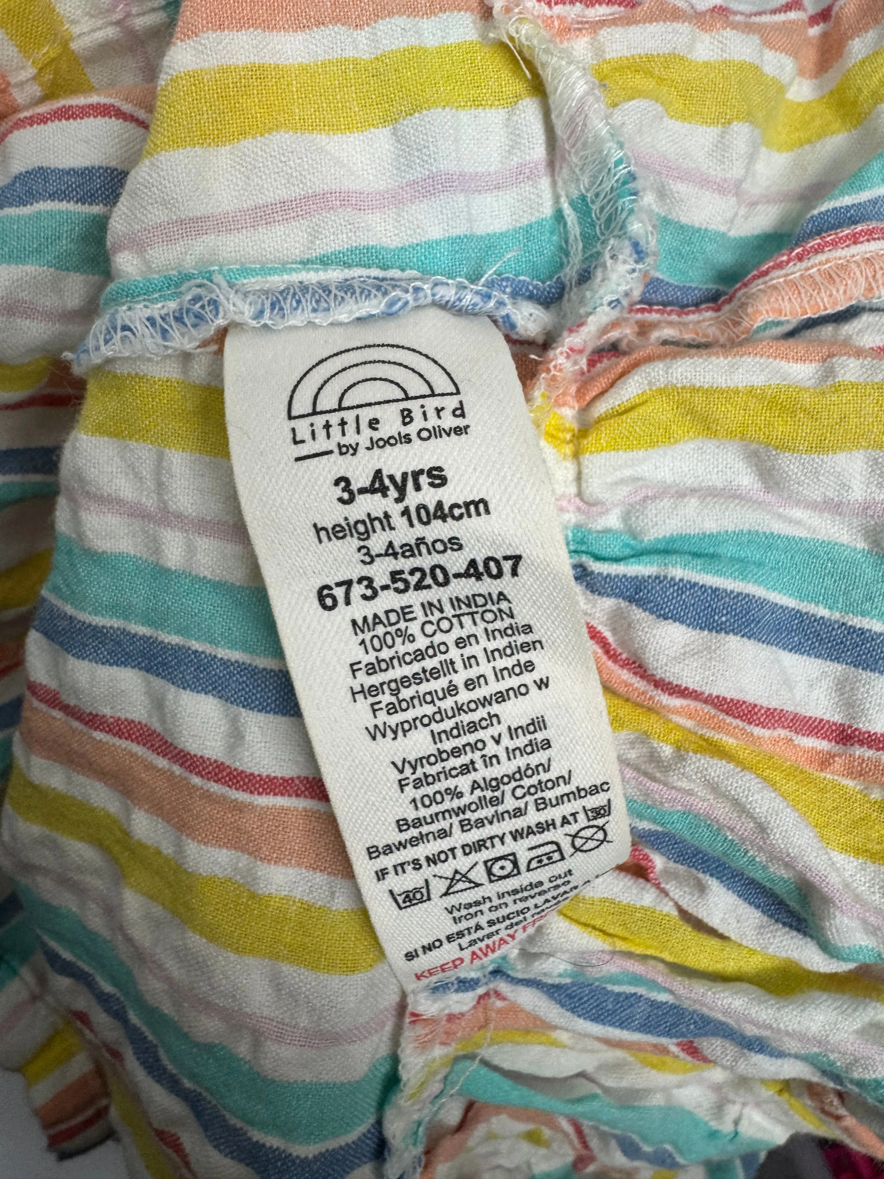 Little Bird Seersucker stripe dress 3-4y