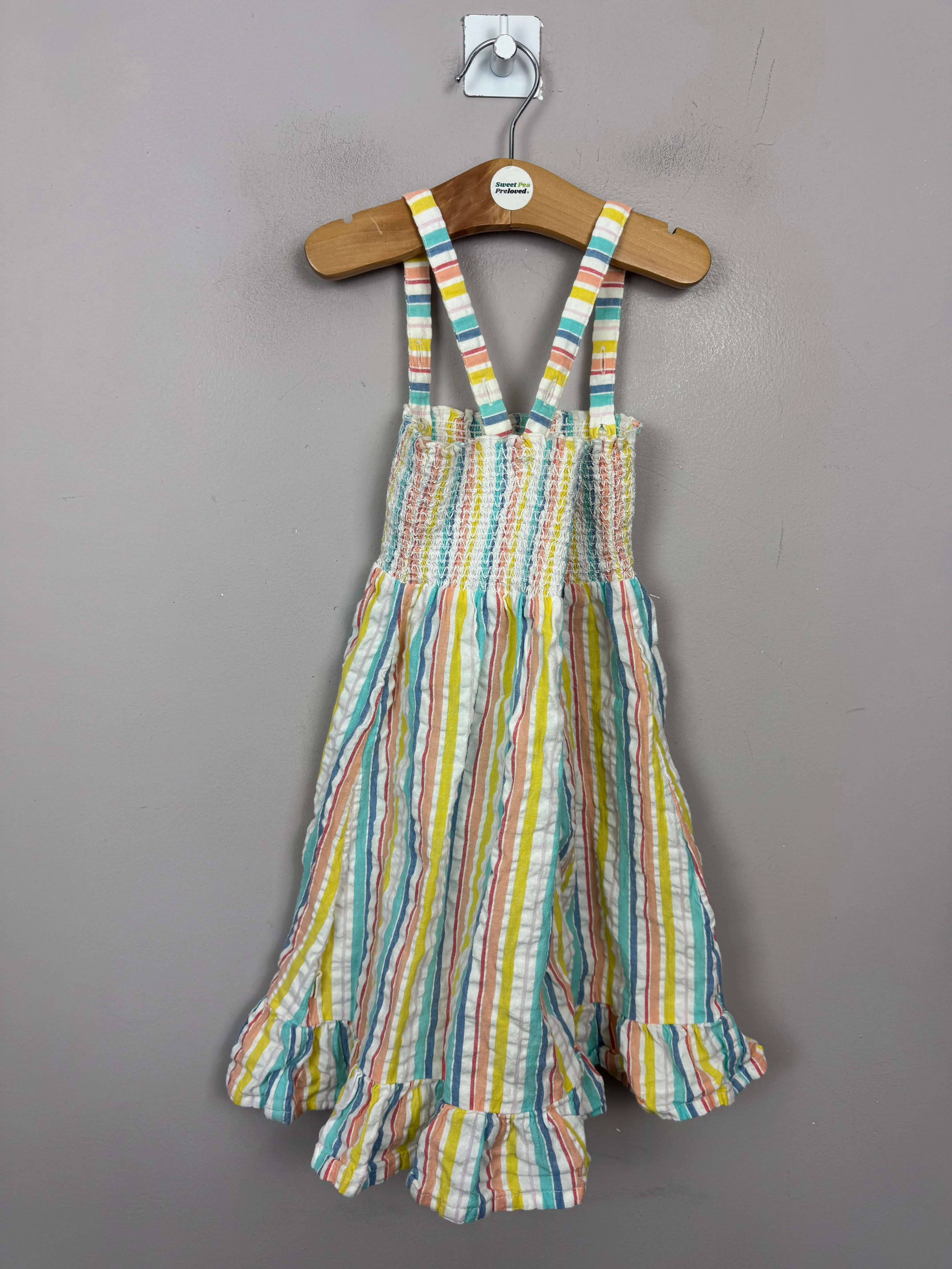 Little Bird Seersucker stripe dress 3-4y
