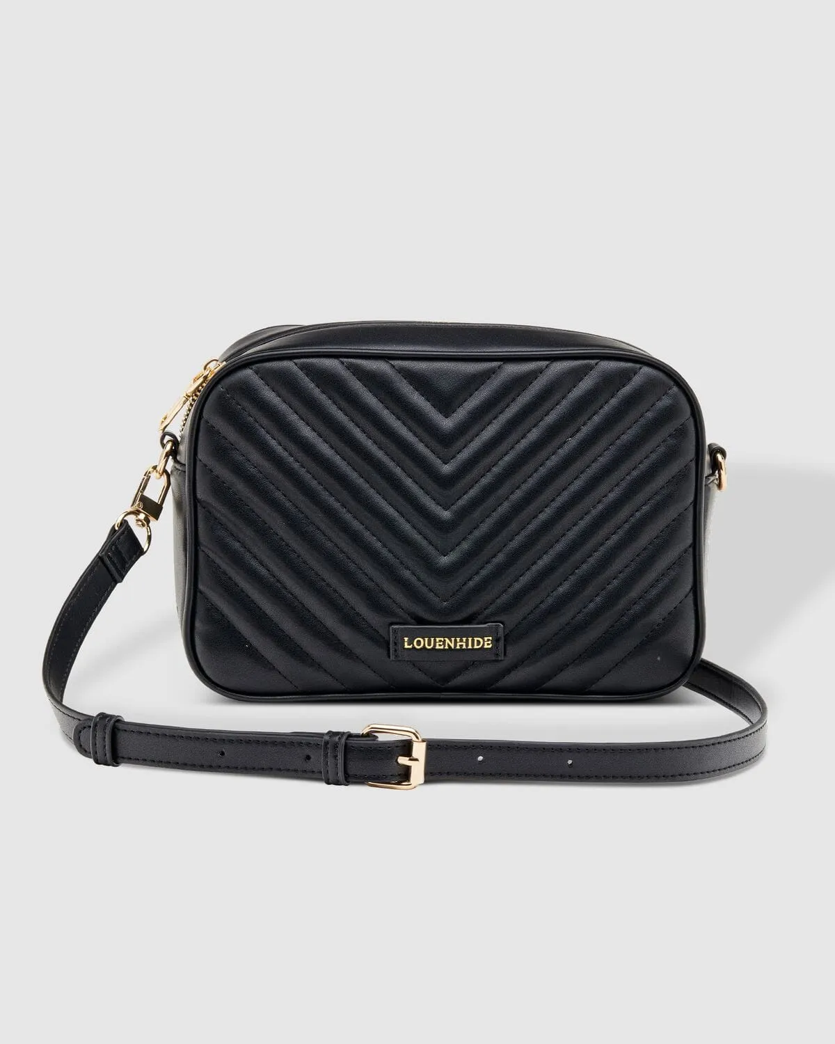 LOUENHIDE Anastasia Quilted Crossbody Bag - Black