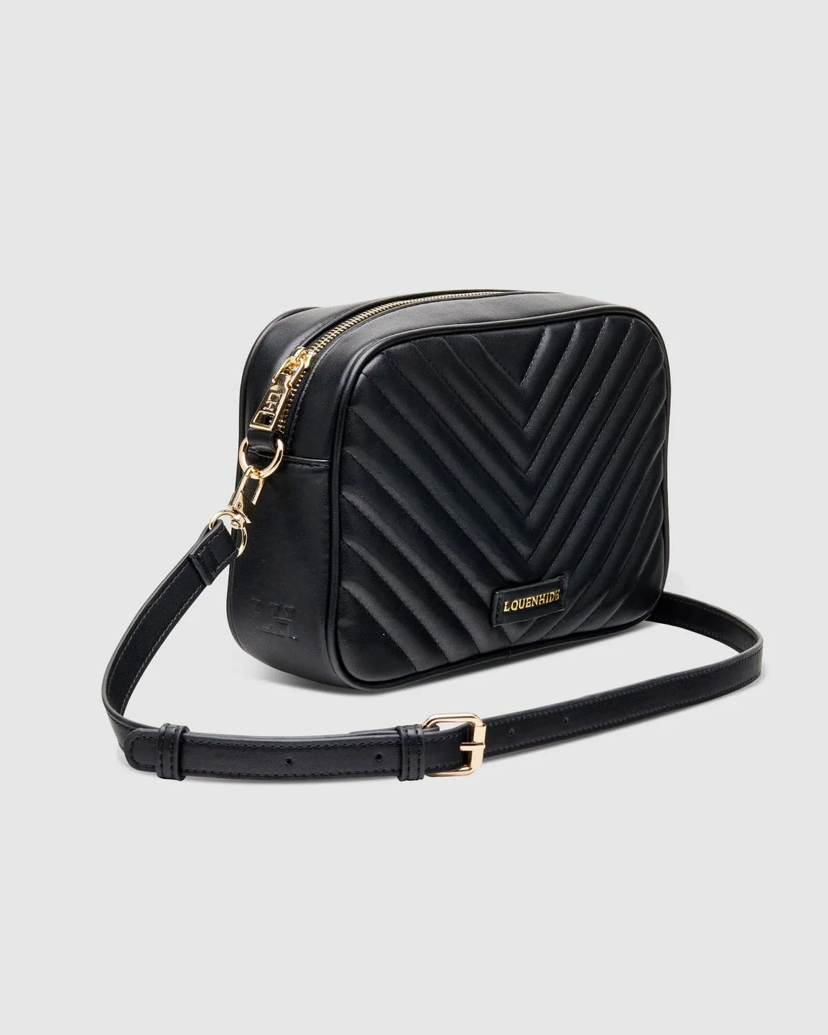 LOUENHIDE Anastasia Quilted Crossbody Bag - Black