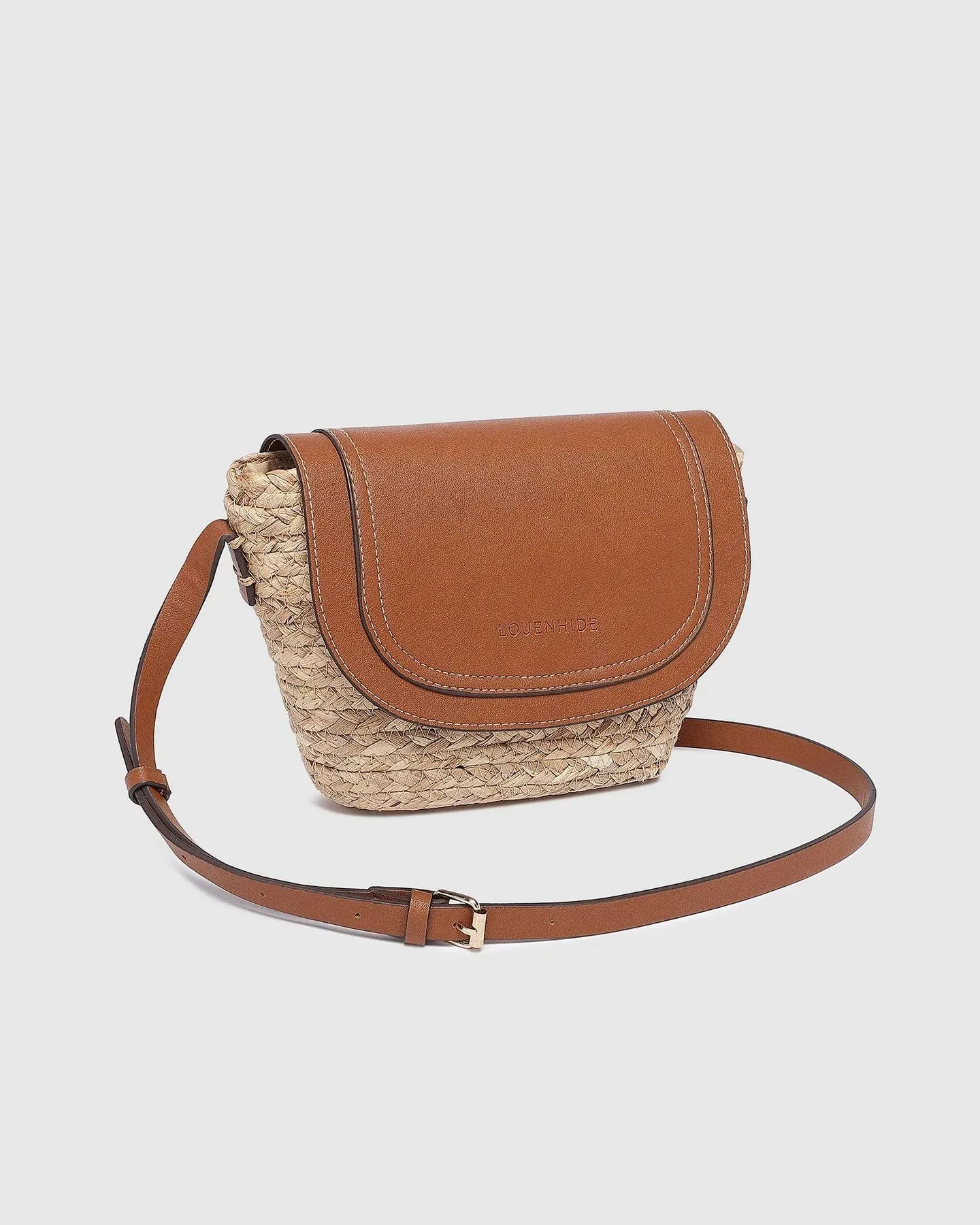 LOUENHIDE Dixie Straw Crossbody Bag - Natural Tan