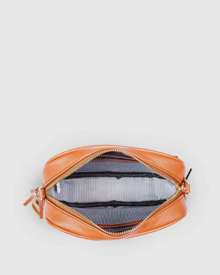 LOUENHIDE Jacinta Metallic Crossbody Bag - Tan