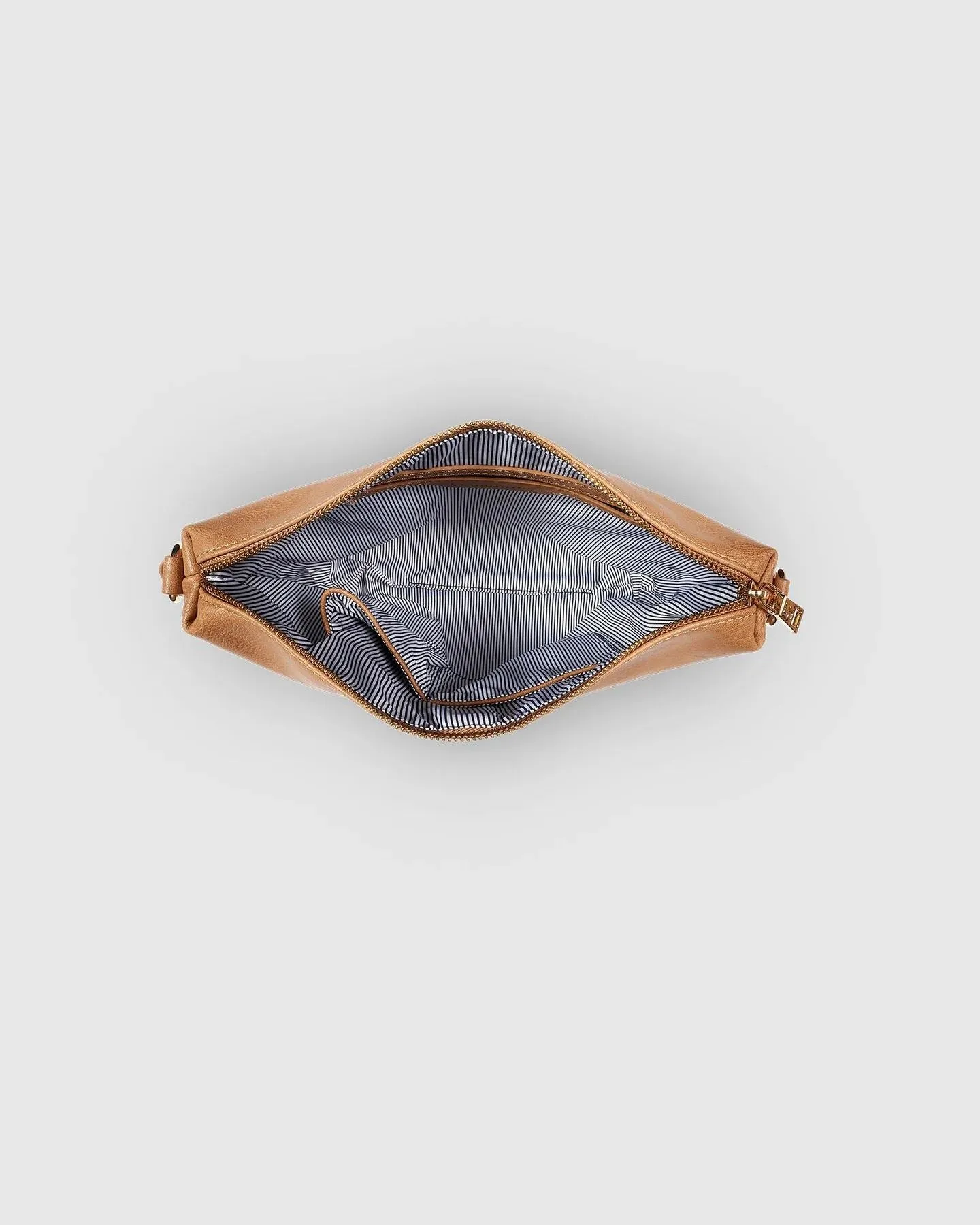 LOUENHIDE Kasey Crossbody Bag with Stripe Strap - Camel