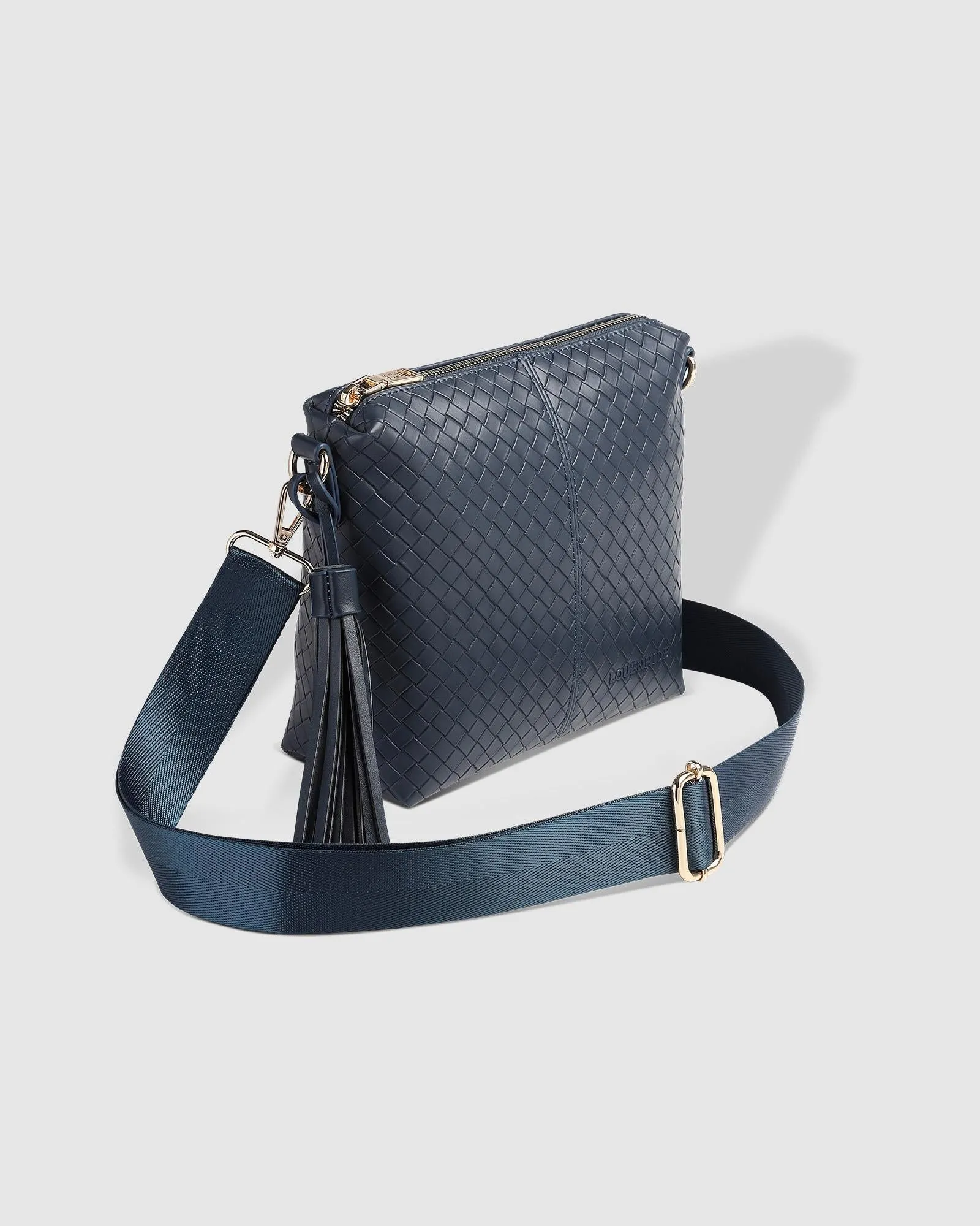 LOUENHIDE Kasey Woven Crossbody Bag - Navy