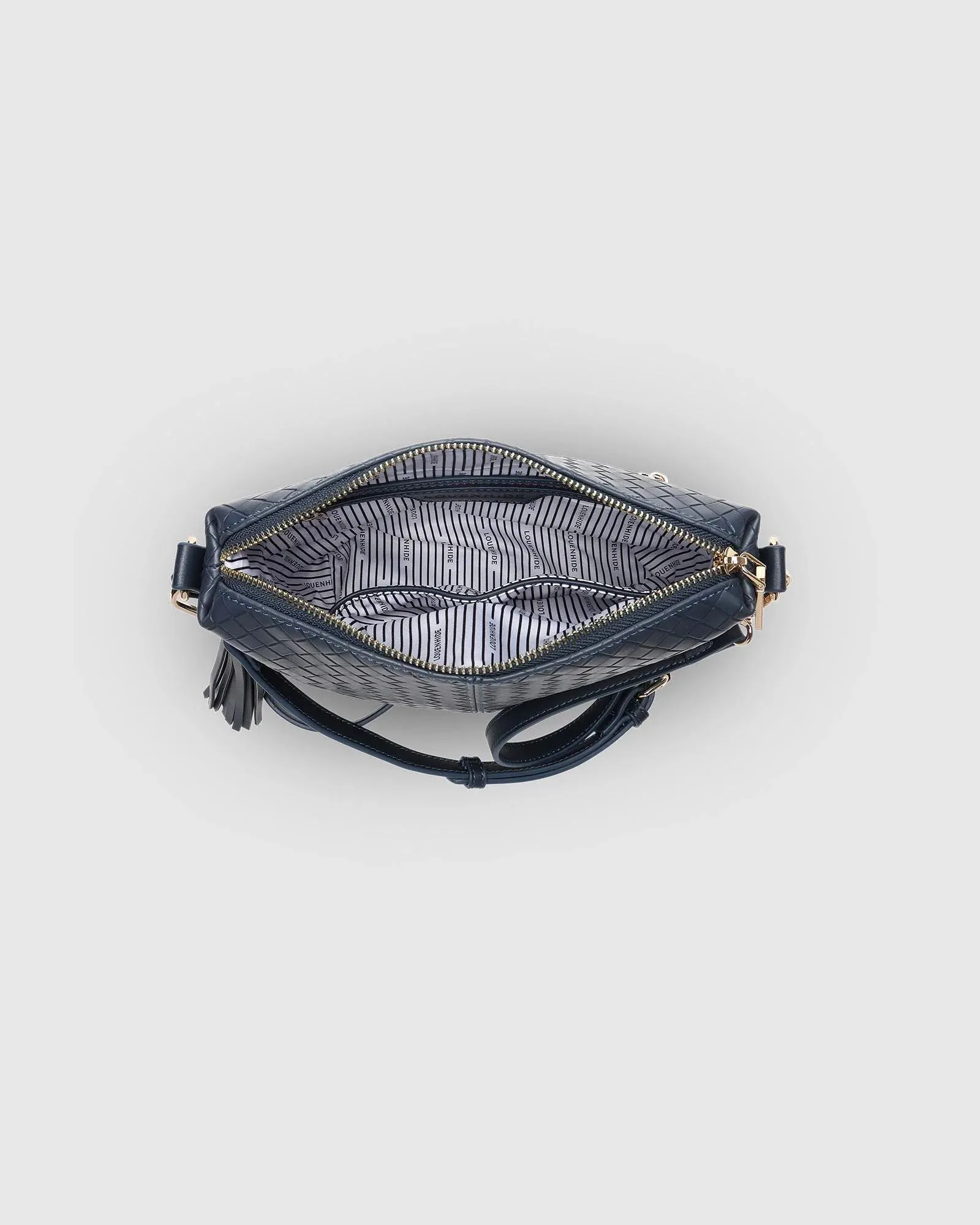 LOUENHIDE Kasey Woven Crossbody Bag - Navy