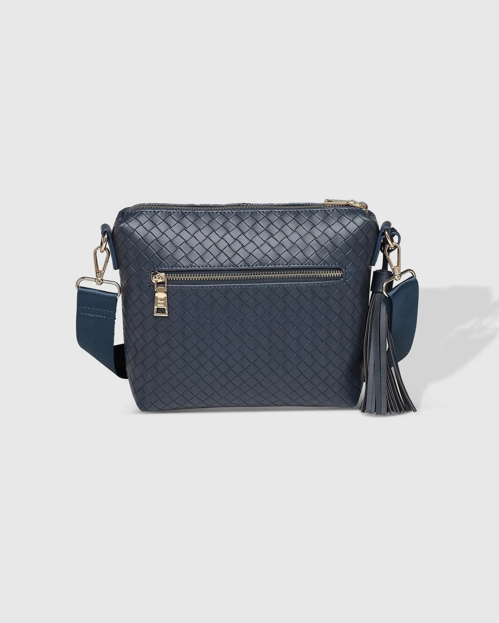 LOUENHIDE Kasey Woven Crossbody Bag - Navy