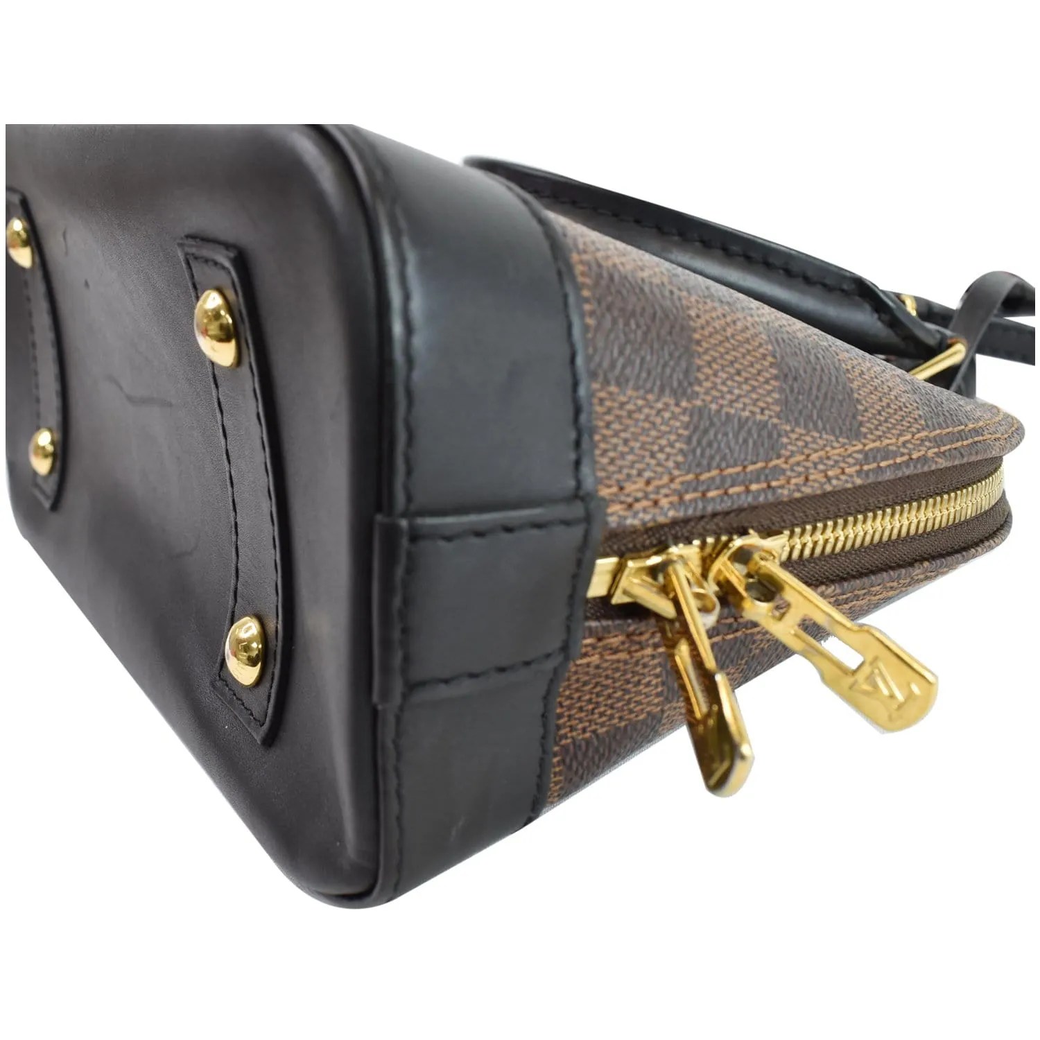 LOUIS VUITTON Alma BB Karakoram Damier Ebene Shoulder Bag Brown