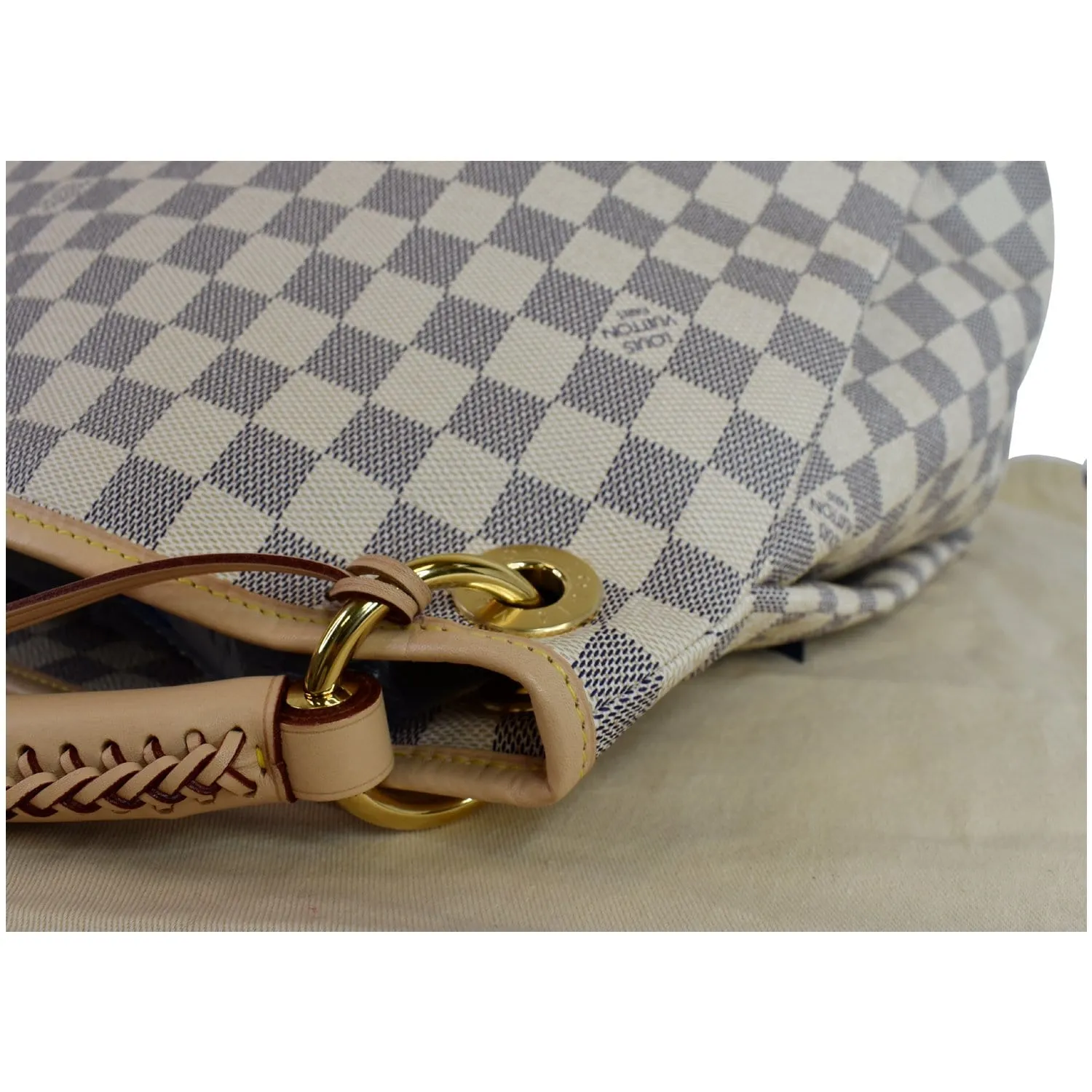 LOUIS VUITTON Artsy MM Damier Azur Shoulder Bag White