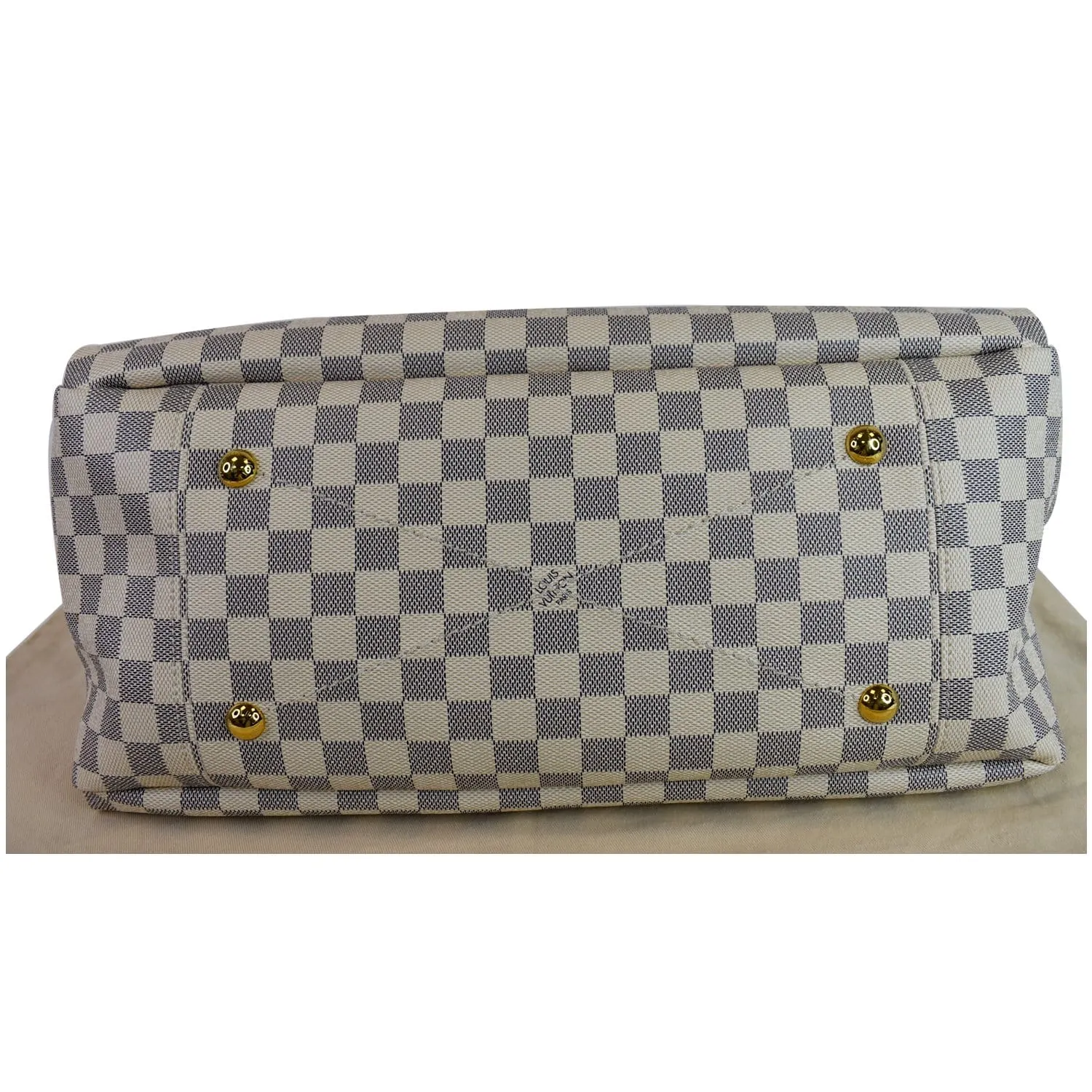 LOUIS VUITTON Artsy MM Damier Azur Shoulder Bag White
