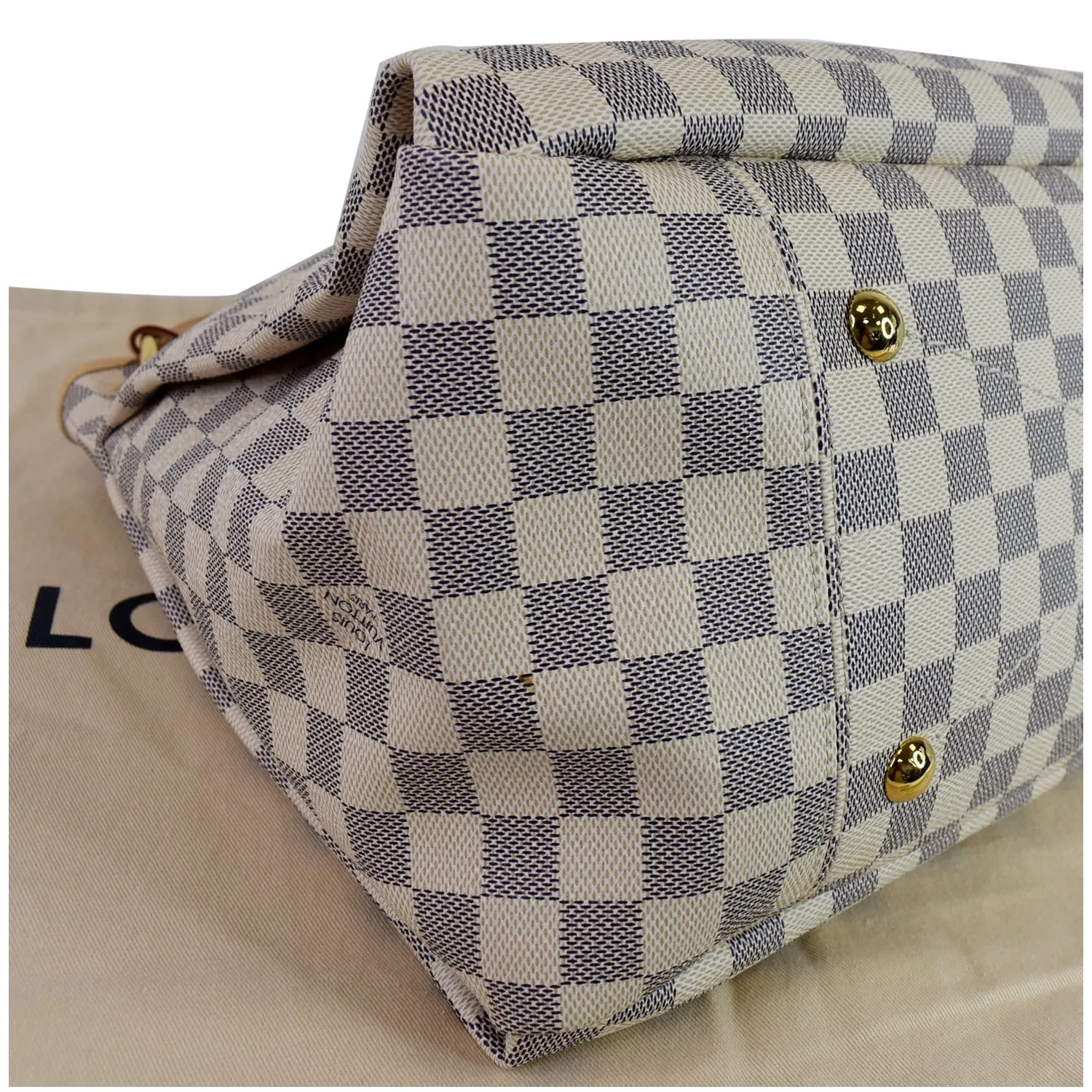 LOUIS VUITTON Artsy MM Damier Azur Shoulder Bag White