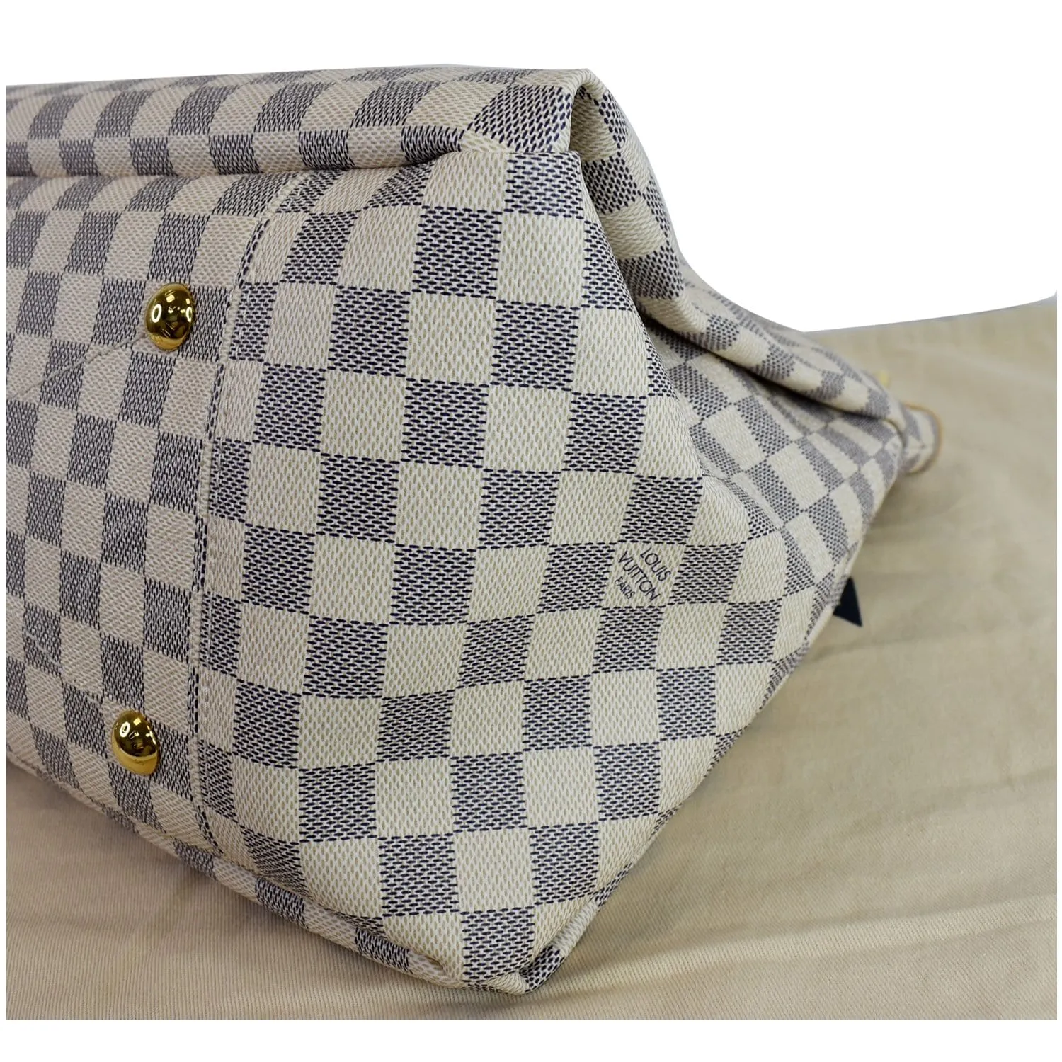 LOUIS VUITTON Artsy MM Damier Azur Shoulder Bag White