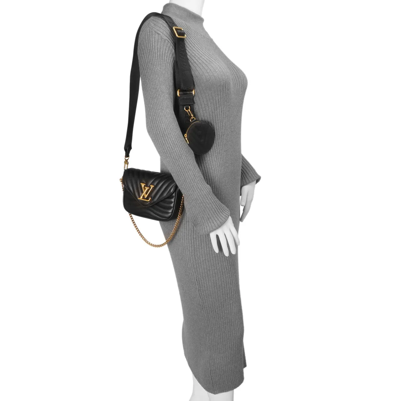 Louis Vuitton Black Calfskin New Wave Multi Pochette