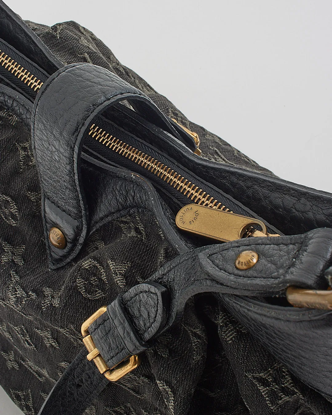 Louis Vuitton Black Monogram Denim Mahina XS Shoulder Bag